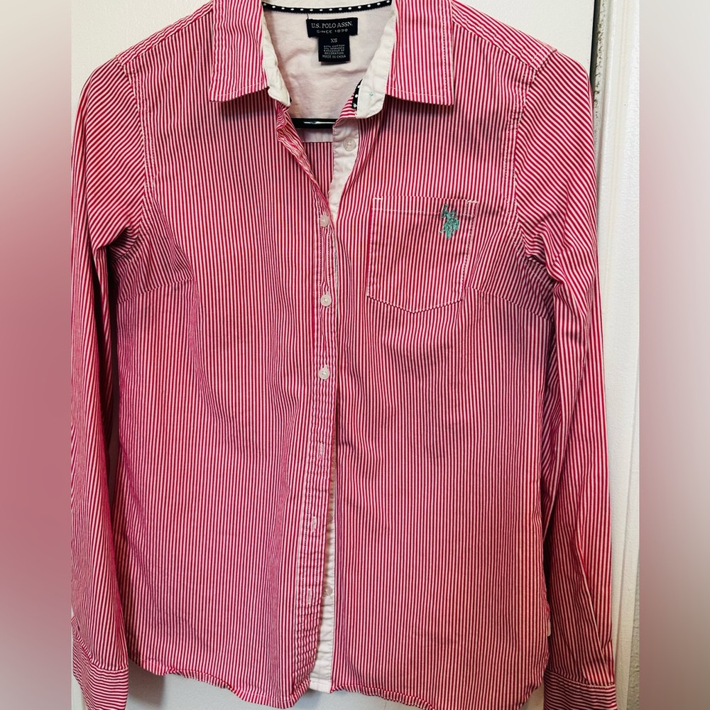 U.S. Polo Assn. Red Striped Long Sleeve Shirt